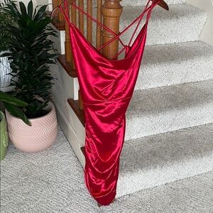 Windsor Sexy Satin Red Mini Dress